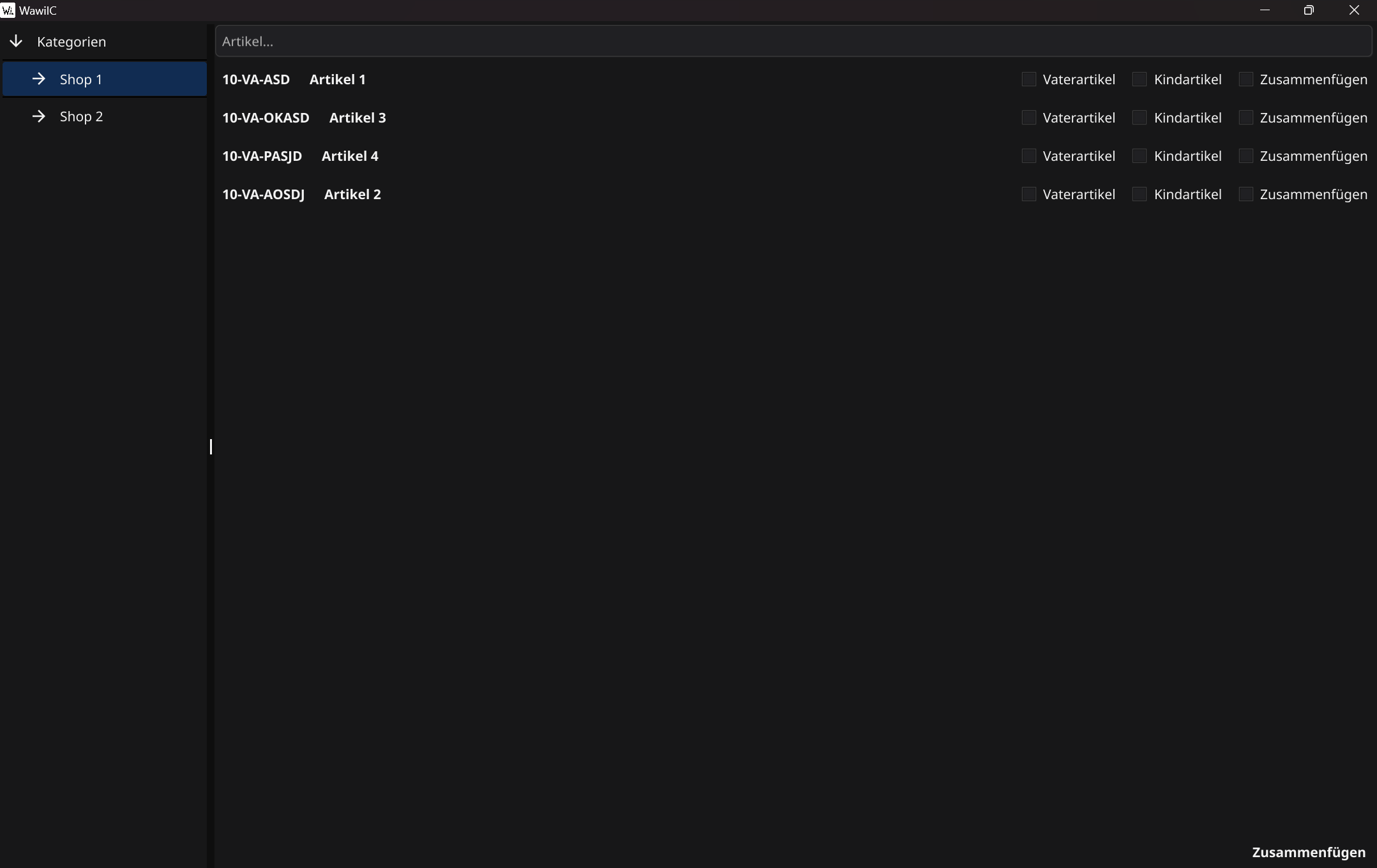 WawiIC Assign Window