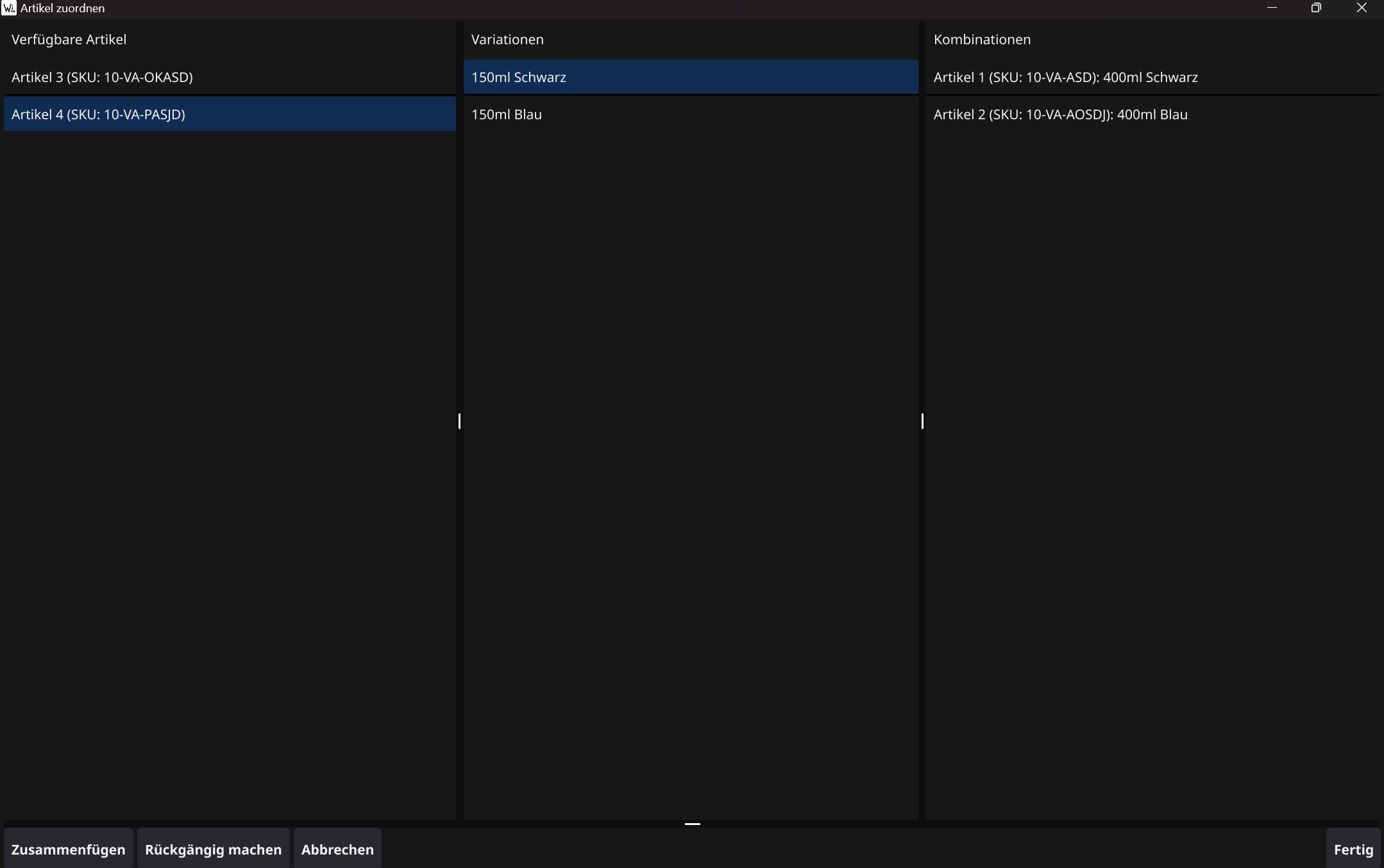 WawiIC Assign Window